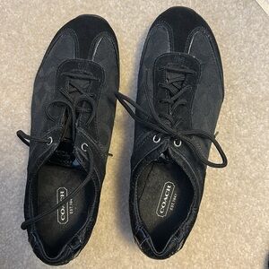 Women’s Coach Black Suede and Patent Leather Sneakers